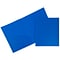 JAM Paper 2-Pocket Heavy Duty Folders, Blue, 6/Pack (383HBU)
