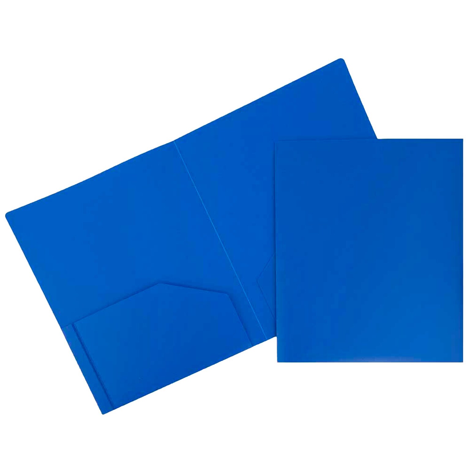 JAM Paper Heavy Duty 2-Pocket Folders, Blue, 6/Pack (383HBU)