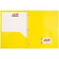 JAM Paper POP 2 Pocket Plastic Folders with Fastener, Yellow, 6/Pack (382ECYED)