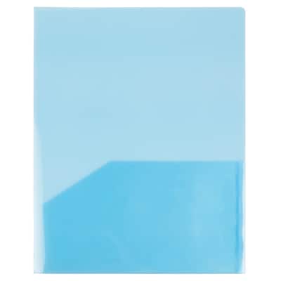 JAM Paper Light Weight Two-Pocket Plastic Presentation Folders, Blue, 6/Pack (381BLUED)