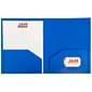 JAM Paper Heavy Duty 2-Pocket Folders, Blue, 6/Pack (383HBU)