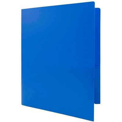 JAM Paper Heavy Duty 2-Pocket Folders, Blue, 6/Pack (383HBU)