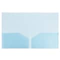 JAM Paper® Plastic Light Weight Two-Pocket Presentation Folders, Blue, 6/Pack (381BLUED)