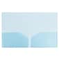 JAM Paper Light Weight Two-Pocket Plastic Presentation Folders, Blue, 6/Pack (381BLUED)