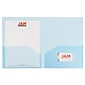 JAM Paper Light Weight Two-Pocket Plastic Presentation Folders, Blue, 6/Pack (381BLUED)