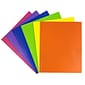 JAM Paper Plastic Two-Pocket School Folders with Fastener Clasps, Assorted Primary Colors, 6/Pack (382ECbgypofu)