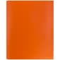JAM Paper Plastic POP 2-Pocket  Folders with Metal Prong Fastener, Orange, 6/Carton (382ECORD)