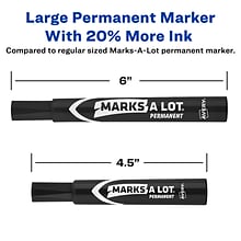 Avery Marks A Lot Tank Permanent Markers, Chisel Tip, Black, 12/Pack (08888/98028)