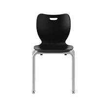 HON SmartLink 18”Student Stacking Chair, Polymer, Onyx/Platinum, 4 Per Carton (HONSL4L18EONP)