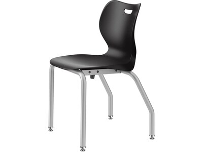 HON SmartLink 18”Student Stacking Chair, Polymer, Onyx/Platinum, 4 Per Carton (HONSL4L18EONP)