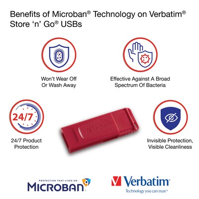 Verbatim Store 'n’ Go 32GB USB Flash Drive, Red (96806)