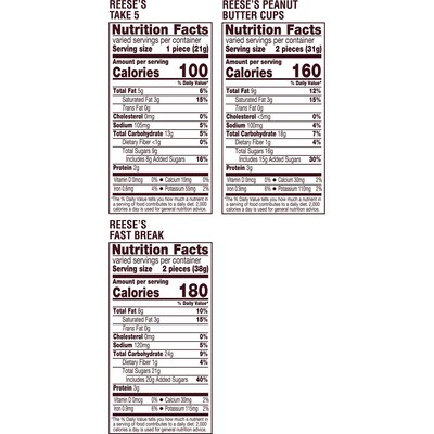 Reese's Snack Size Assorted Milk Chocolate Peanut Butter Variety Bag, 28.05 oz. (HEC40060)