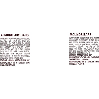 Hershey's Party Bag Miniatures Mounds & Almond Joy Milk Chocolate Candy Bar, 32.1 oz. (HEC99981)