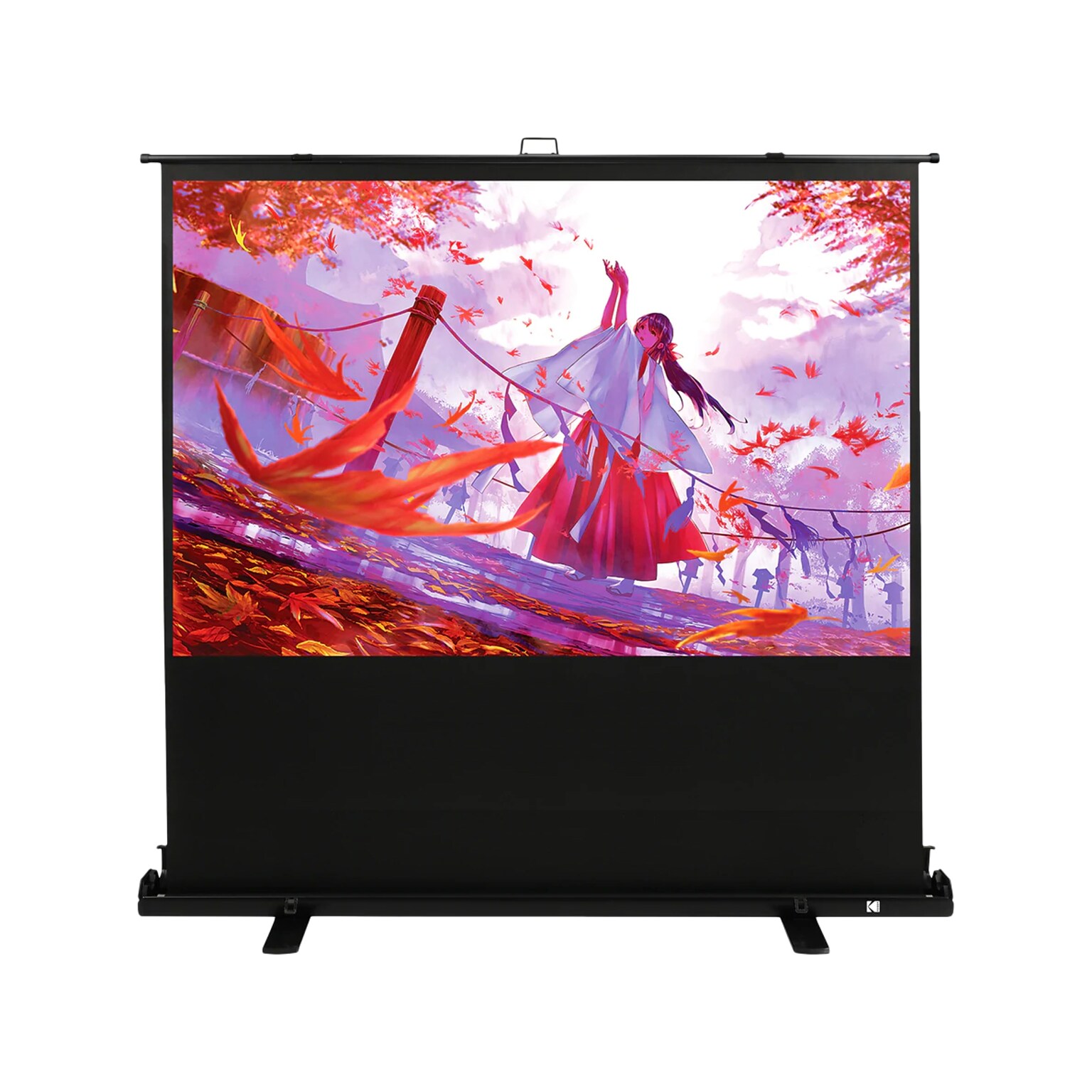 Kodak 100 Portable Manual Floor Projector Screen, Matte White/Black (RODPJSPFU100)