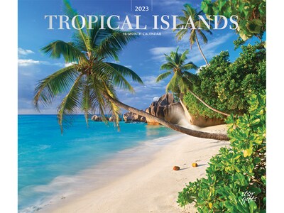 2023 BrownTrout Tropical Islands 12 x 14 Monthly Wall Calendar (9781975456399)