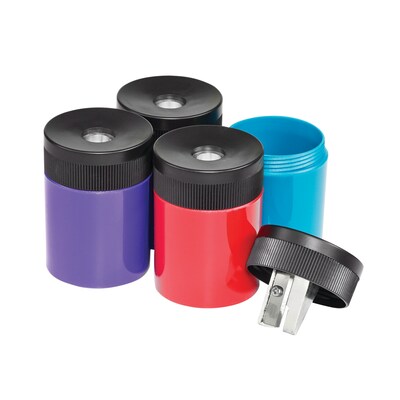 Staples Manual Dual-Hole Pencil Sharpener Assorted Colors (10898) 10898-CC