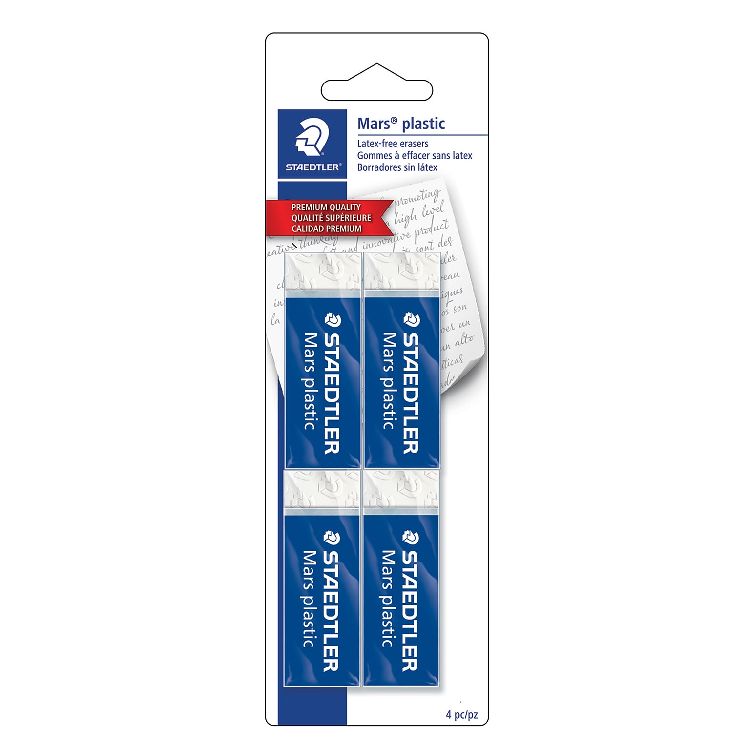 Staedtler Mars Erasers, White, 4/Pack (526 50 BK4)