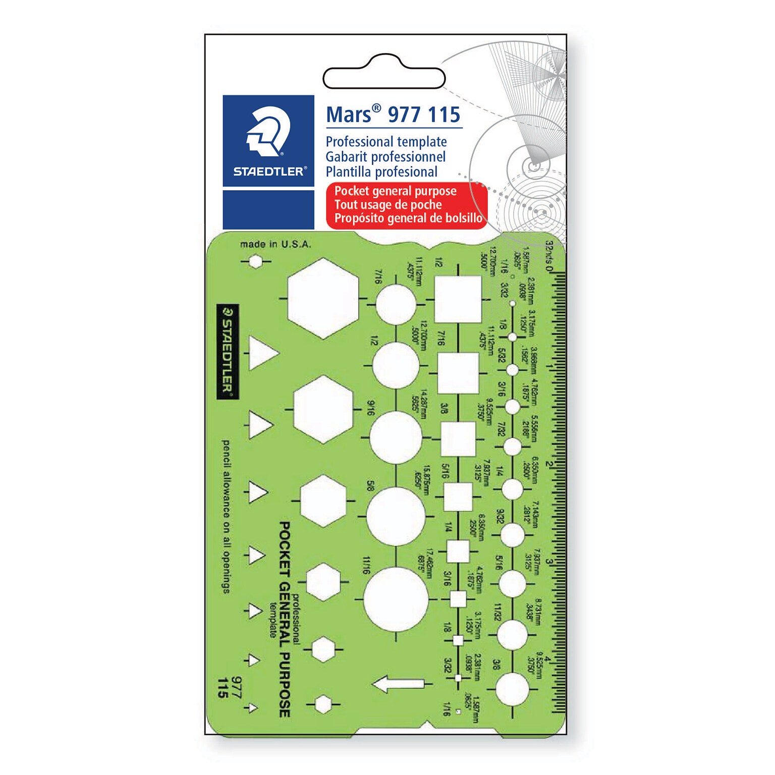 Staedtler® Mars® Pocket General Purpose Template (977 115)