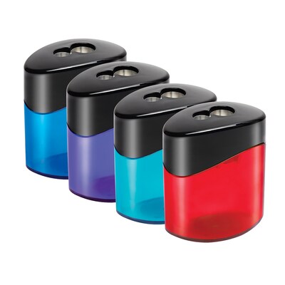 Staples Manual Dual-Hole Pencil Sharpener Assorted Colors (10898) 10898-CC