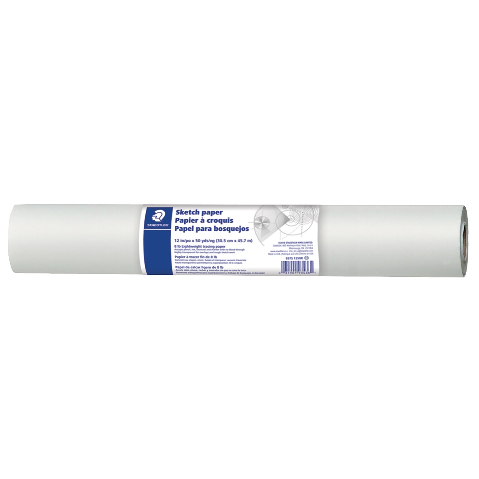 Staedtler 12 Sketch Paper Rolls, White, 150 (937S 1250R)