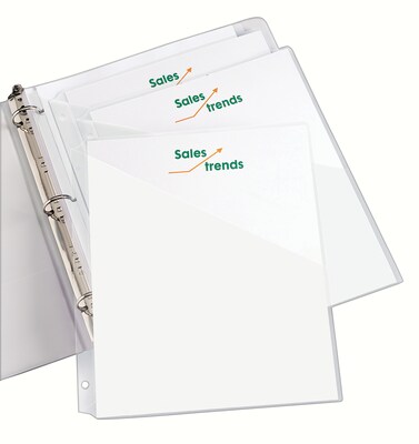 Avery Binder Pockets for 3-Ring Binders, Clear, Fits 8 1/2" x 11" Paper, 5/Pack (75243)