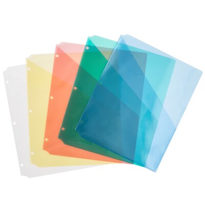 Avery Binder Pockets for 3 Ring Binders, Assorted (Blue, Clear, Green, Pink and Yellow), 5/Pack (75254)