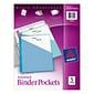 Avery Binder Pockets for 3 Ring Binders, Assorted (Blue, Clear, Green, Pink and Yellow), 5/Pack (752