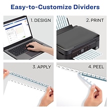 Avery EcoFriendly Index Maker Print & Apply Label Paper Dividers, 12 Tab, White, 5/Pack (11582)