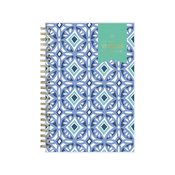 2023 Blue Sky Day Designer Tile 5 x 8 Weekly & Monthly Planner, Blue/Green (101410-23)