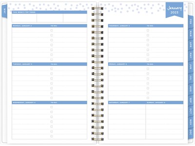 2023 Blue Sky Day Designer Tile 5 x 8 Weekly & Monthly Planner, Blue/Green (101410-23)