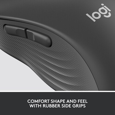 Logitech Signature M650 for Business Wireless Ergonomic Optical Mouse, Graphite (910-006272)