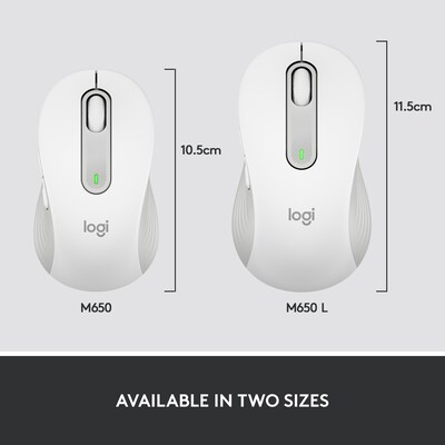 Logitech Signature M650 for Business Wireless Optical Mouse, Off-White (910-006273)