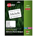 Avery EcoFriendly Adhesive Name Tags, 2-1/3 x 3-3/8, White, 80/Pack (48395)