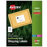 Avery EcoFriendly Laser/Inkjet Shipping Labels, 3 1/3 x 4, White, 600 Labels/Pack (48464)