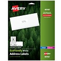 Avery EcoFriendly Laser/Inkjet Address Labels, 1 x 2-5/8, White, 30 Labels/Sheet, 25 Sheets/Pack,