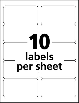 Avery EcoFriendly Laser/Inkjet Shipping Labels, 2" x 4", White, 10 Labels/Sheet, 25 Sheets/Pack, 250 Labels/Pack (48263)