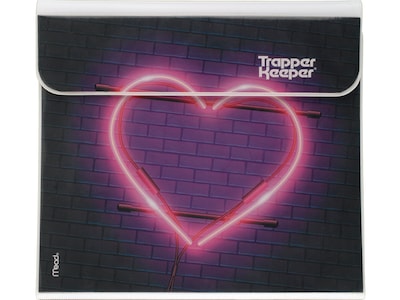 Mead Trapper Keeper 1" 3-Ring Non-View Binder, Neon Heart (260038G-ECM)