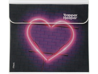 Mead Trapper Keeper 1 3-Ring Non-View Binder, Neon Heart (260038G-ECM)