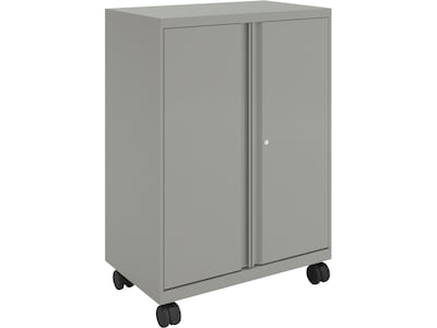 HON SmartLink Metal Mobile Storage Cabinet with Bins, 42.32 x 30 x 18, Platinum Metallic (HLVMSC4