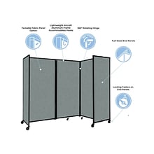 Versare The Room Divider 360 Freestanding Mobile Partition, 72H x 168W, Black Fabric (1172502)