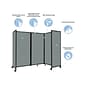 Versare The Room Divider 360 Freestanding Mobile Partition, 72"H x 234"W, Charcoal Gray Fabric (1172707)