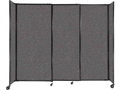 Versare StraightWall Freestanding Mobile Partition, 72H x 86W, Charcoal Gray Fabric (1472307)