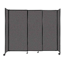 Versare StraightWall Freestanding Mobile Partition, 72H x 86W, Charcoal Gray Fabric (1472307)