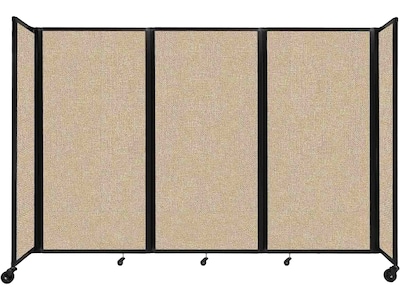 Versare The Room Divider 360 Freestanding Mobile Partition, 72H x 102W, Beige Fabric (1172301)