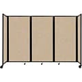 Versare The Room Divider 360 Freestanding Mobile Partition, 72H x 102W, Beige Fabric (1172301)