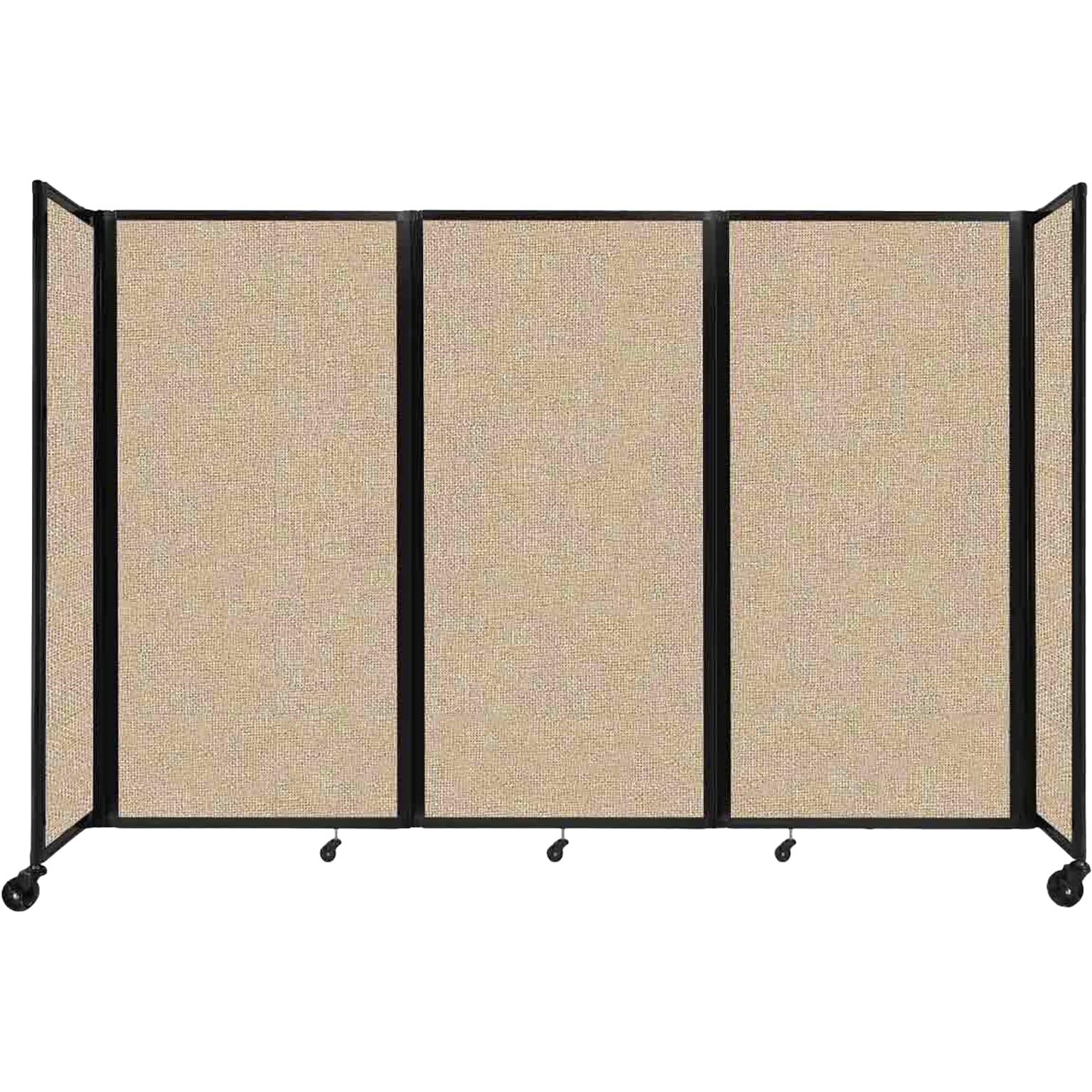 Versare The Room Divider 360 Freestanding Mobile Partition, 72H x 102W, Beige Fabric (1172301)