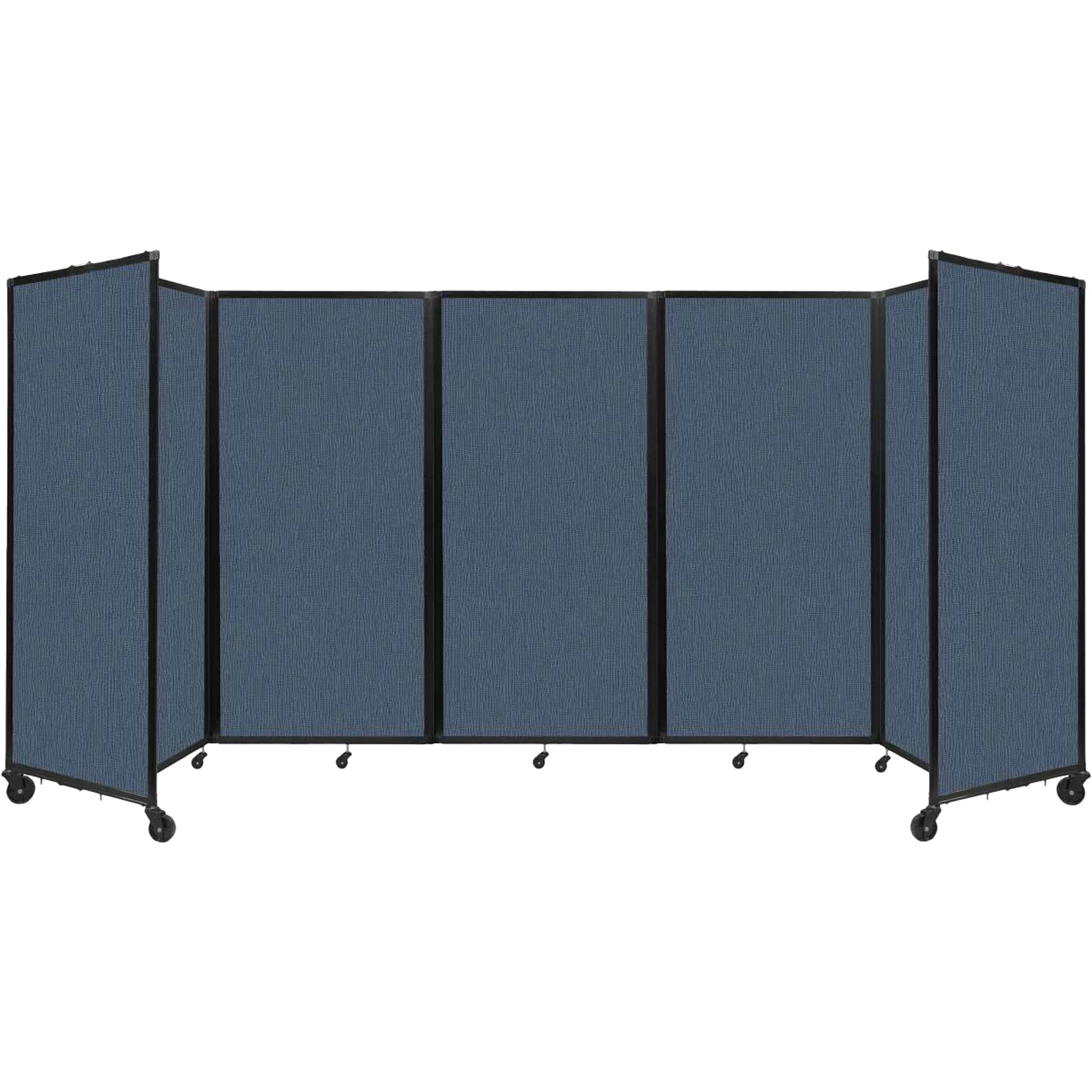 Versare The Room Divider 360 Freestanding Mobile Partition, 72H x 168W, Ocean Fabric (1172515)