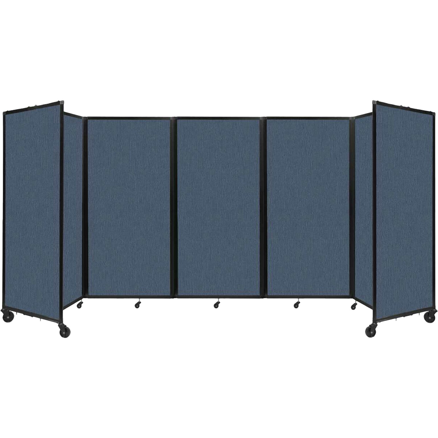 Versare The Room Divider 360 Freestanding Mobile Partition, 72H x 168W, Ocean Fabric (1172515)