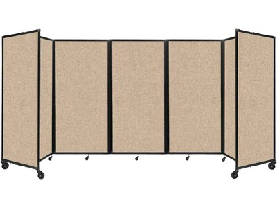 Versare The Room Divider 360 Freestanding Mobile Partition, 72H x 168W, Beige Fabric (1172501)