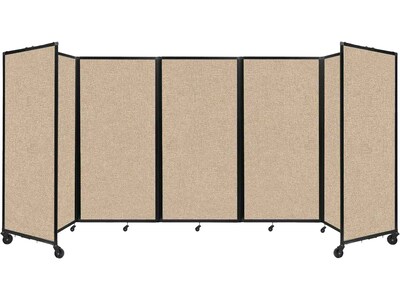 Versare The Room Divider 360 Freestanding Mobile Partition, 72H x 168W, Beige Fabric (1172501)